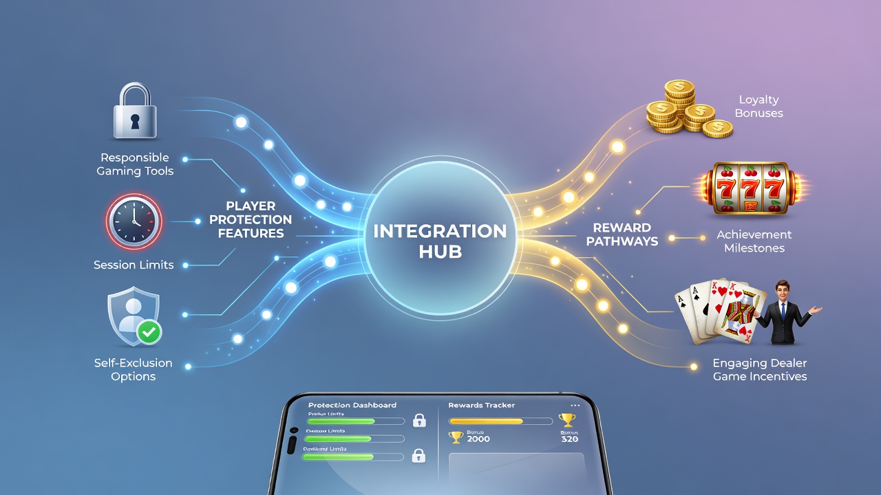 Darstellung der Integration von Schutzfunktionen und Belohnungsstrukturen in mobilen Casino-Apps mit Slot- und Tischspielen