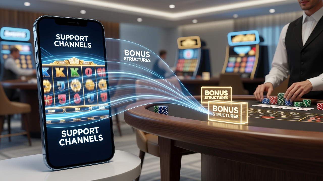 Mobile Walzenspiele und Live-Dealer-Tische mit integrierten Bonus- und Support-Elementen